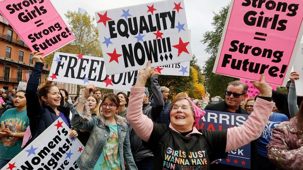 Internet InfoMedia abortion supporters at womens march in boston turn out in droves to support harris presidency