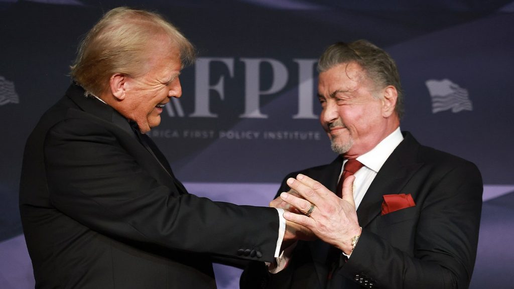 Internet InfoMedia sylvester stallone calls president elect trump second george washington during afpi gala introduction