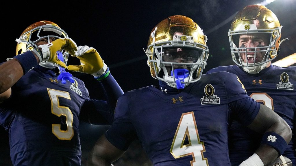 Internet InfoMedia notre dame routs indiana in college football playoff to set up sugar bowl date with georgia