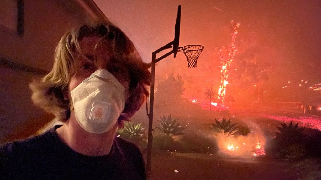 Internet InfoMedia praying in burning street was instinct california fire survivor posts viral video in fiery embers