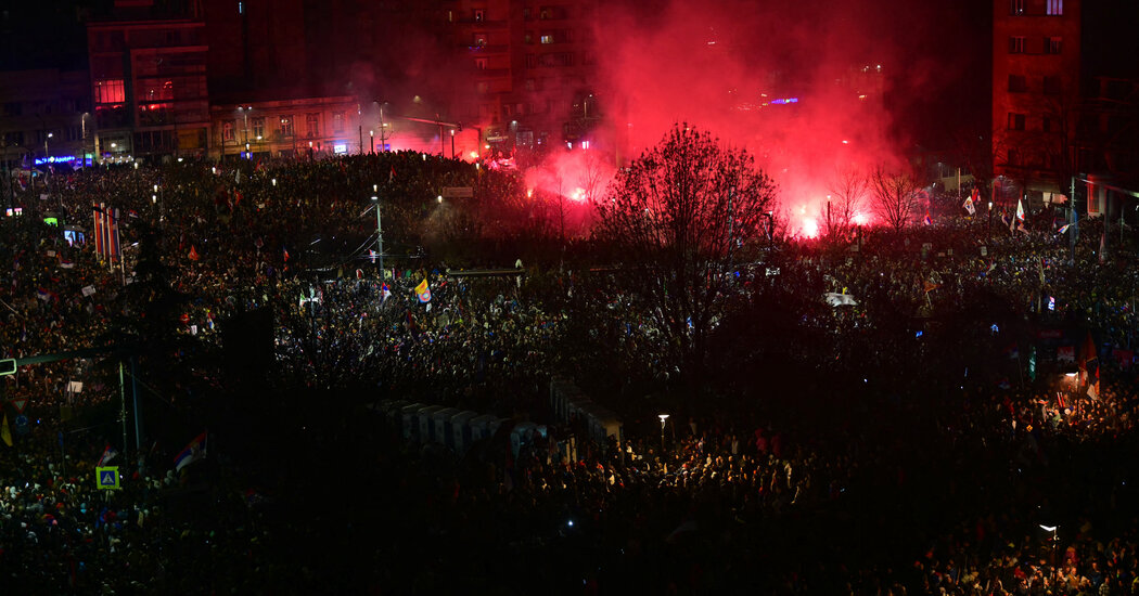 Internet InfoMedia protest against serbian leader draws over 100000 in biggest crowd yet