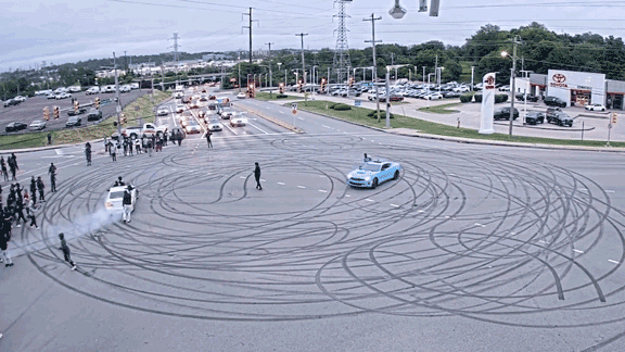Illegal street takeover shuts down busy intersection with dangerous stunts, fireworks: police Internet InfoMedia illegal street takeover shuts down busy intersection with dangerous stunts fireworks police