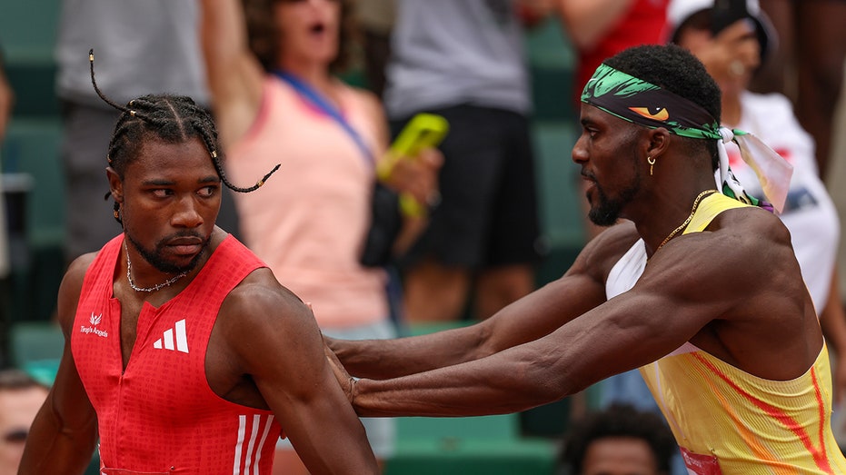 Internet InfoMedia noah lyles stares down olympic teammate after comeback victory gets shoved afterward