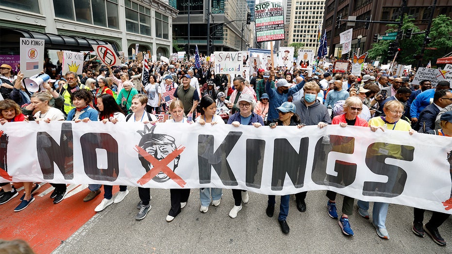 Internet InfoMedia protesters nationwide hold no kings rallies amid government shutdown