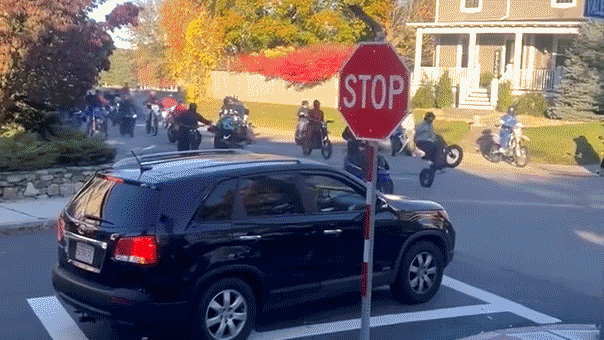 Internet InfoMedia massive street takeover disrupts town as 50 100 riders in chaotic groups block city roads police
